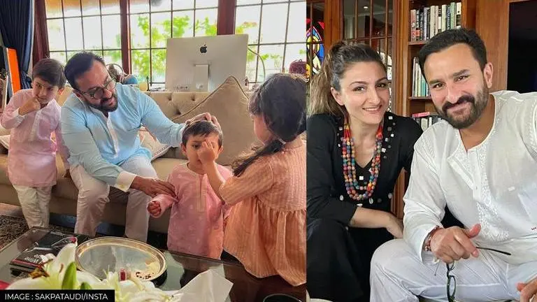 Raksha Bandhan 2022: Taimur, Jeh twin in pink as Inaaya ties them rakhi; Soha & Saif pose Raksha Bandhan 2022