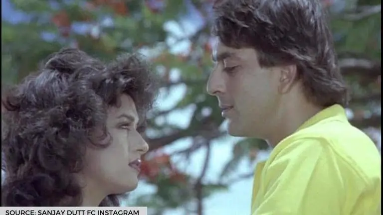 Unseen pic of the day: Sanjay staring at Madhuri in a still from 'Khalnayak' is unmissable sanjay dutt
