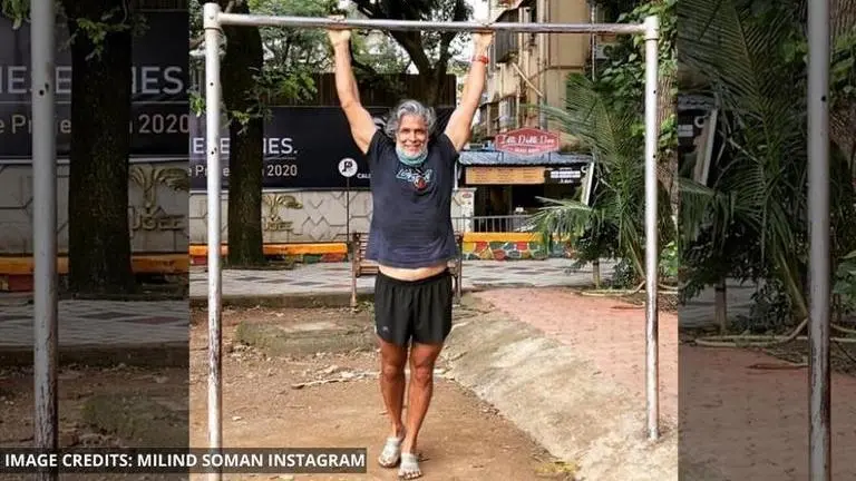 Milind Soman reveals his favourite pull up bar in this shirtless workout video; Watch milind soman