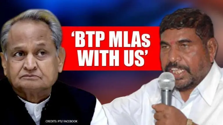 Rajasthan: Cong claims 'BTP MLAs with us' despite Party's whip to not vote in floor test Rajasthan govt crisis