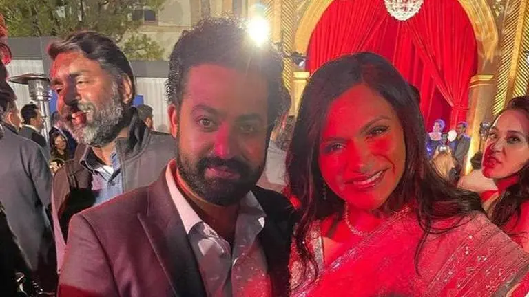 Jr NTR poses with Mindy Kaling at South Asian Excellence pre-Oscars celebration Mindy Kaling
