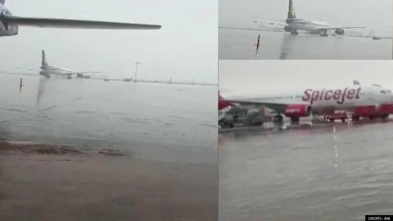 Delhi Airport's Terminal 3 premises waterlogged as heavy rains lash national capital Delhi airport
