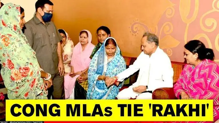 Rajasthan crisis: Women MLAs holed up at Jaisalmer Hotel tie 'Rakhi' to CM Ashok Gehlot Rajasthan