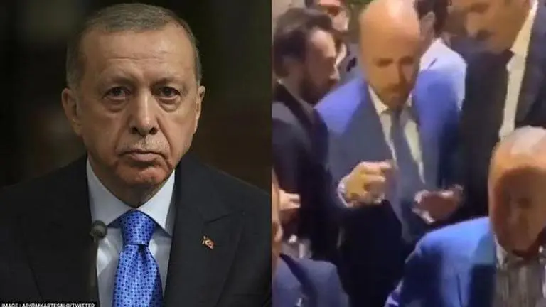 Turkish President Erdogan gives a hard pass to glass of water from his bodyguard | Watch Erdogan