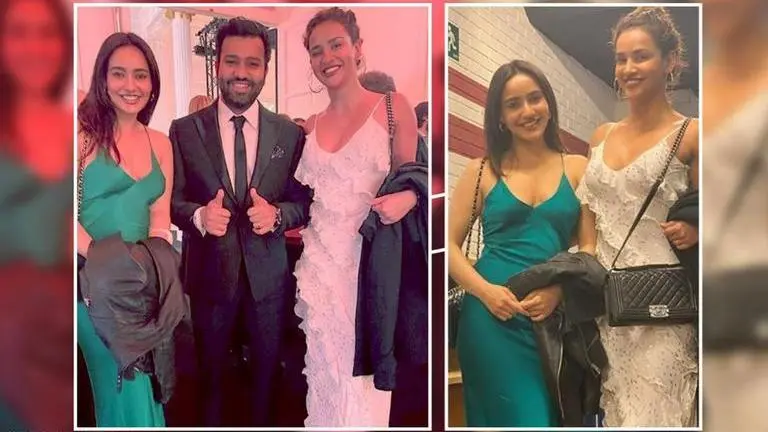 'Tanhaji' star Neha Sharma, sis meet Rohit Sharma at blockbuster event, spark fun comments 'Tanhaji' star Neha Sharma, sis meet Rohit Sharma at blockbuster event, spark fun comments