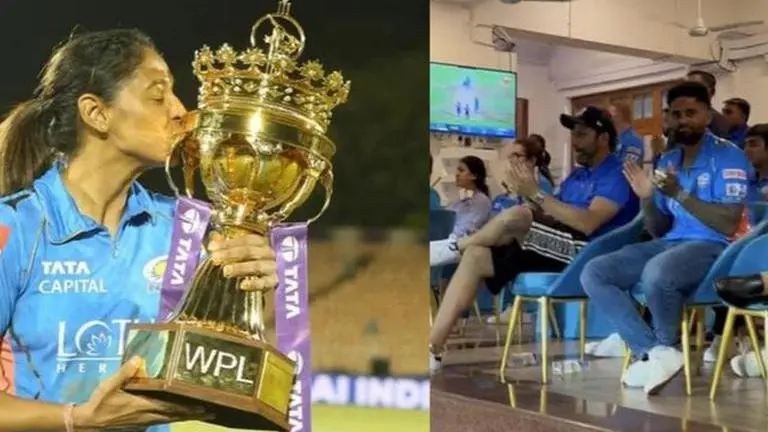 Rohit Sharma, Suryakumar Yadav and Dewald Brevis erupt in joy as MI women win WPL WPL 2023
