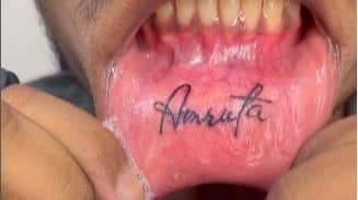 Unbelievable Video Of Lover Getting Girlfriend's Name Tattooed Inside