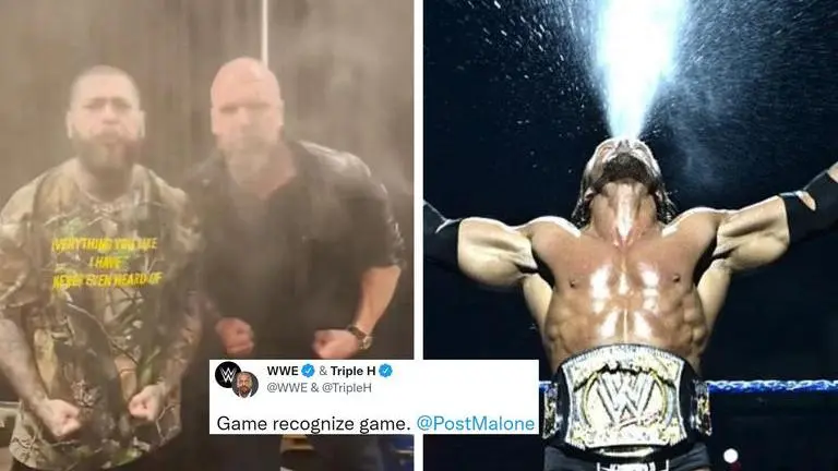 Rapper Post Malone's imitation of WWE legend Triple H's iconic entrance is going viral Post Malone