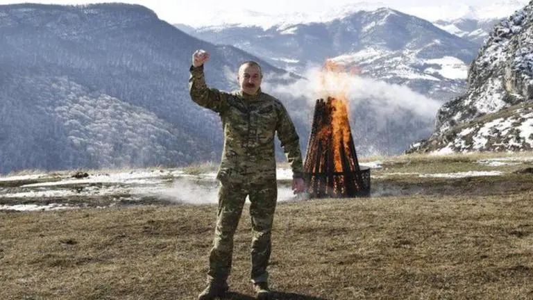 Armenia accuses Azerbaijan of fomenting hatred with display of dead soldiers' helmets (Images Credits: AP)