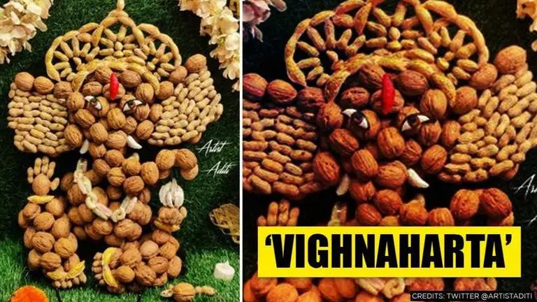 Ganesh Chaturthi: Surat doctor makes eco-friendly Ganesha idol with dry fruits Ganesh Chaturthi 2020: Surat doctor makes Ganesha idol out of dry fruits