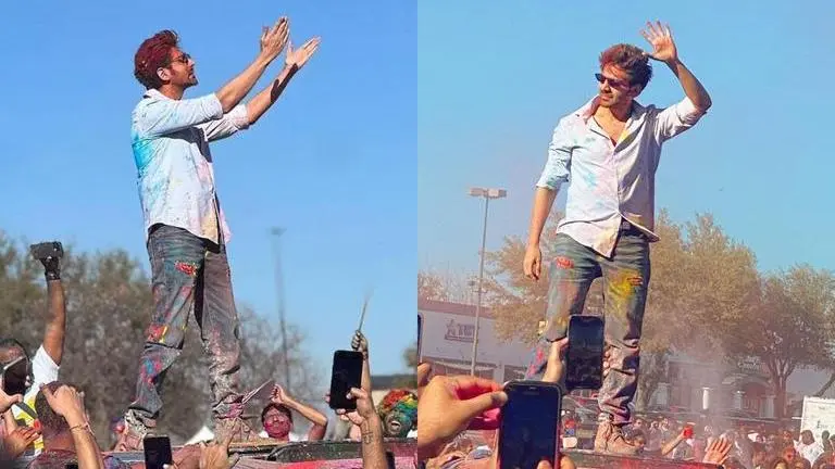 Kartik Aaryan celebrates Holi with fans in US; calls it 'unreal' kartik aaryan