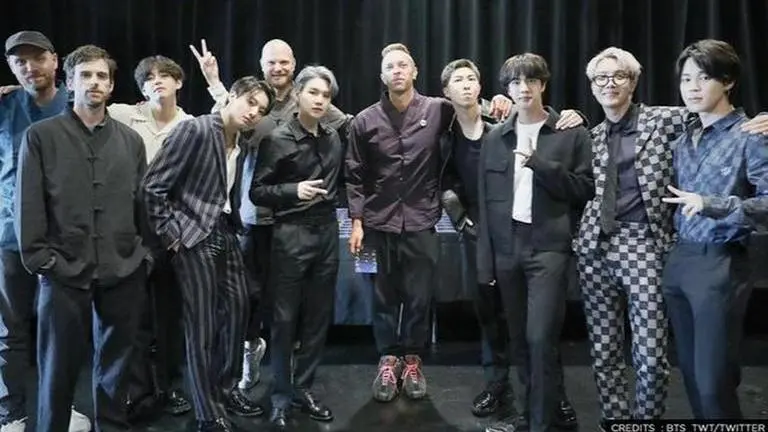 BTS & Coldplay meet in New York ahead of collaboration 'My Universe'; fans react BTS, Coldplay, My Universe, Modernised hanbok, BTS meets coldplay in new york