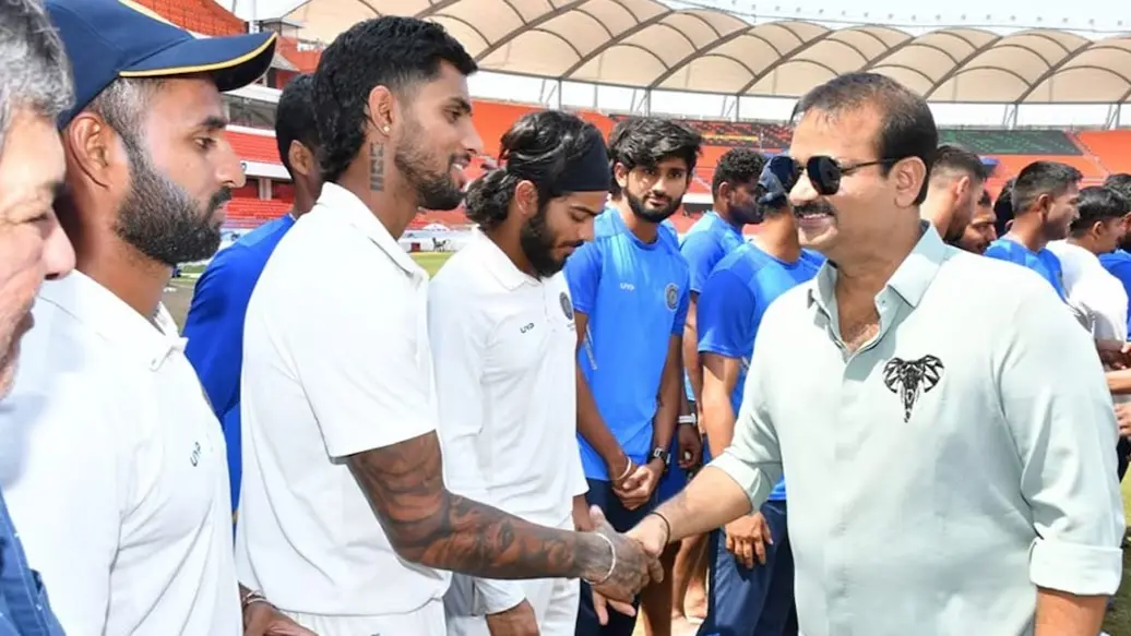 Tilak Varma and his Hyderabad Ranji Trophy team
