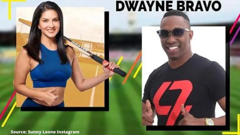 Sunny Leone and DJ Bravo dance to 'We Not Giving Up' during a live session Sunny Leone