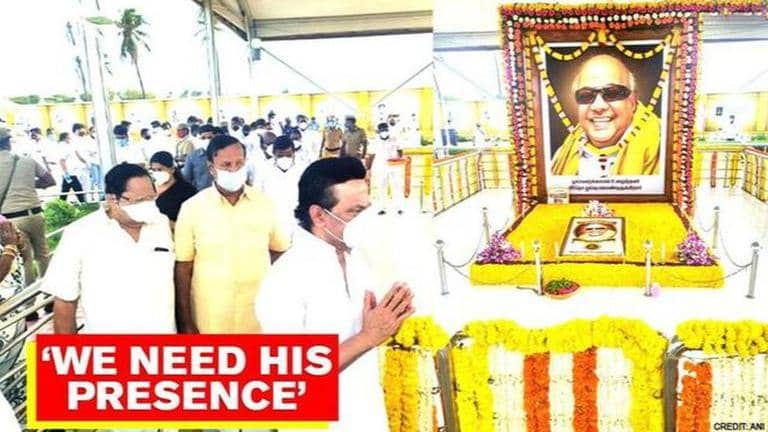 DMK's MK Stalin pays tribute to Karunanidhi on 2nd death anniversary ...