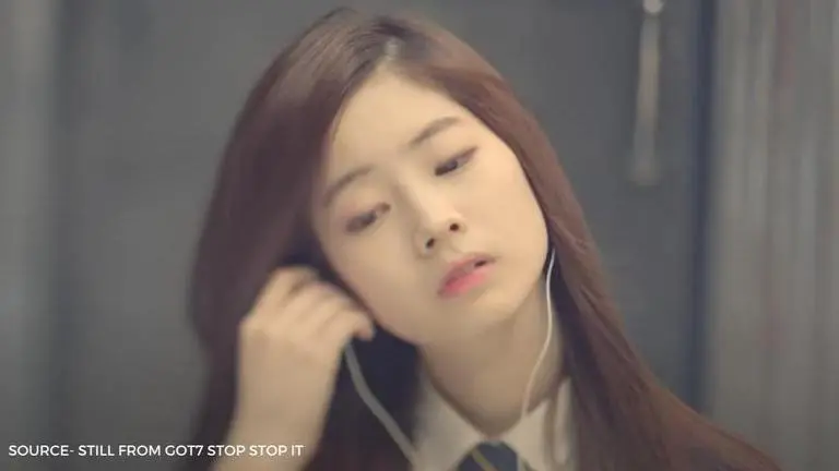 Did you know TWICE's Chaeyoung has featured in TWO other k-pop groups' music videos? Still from GOT7 Stop Stop It MV