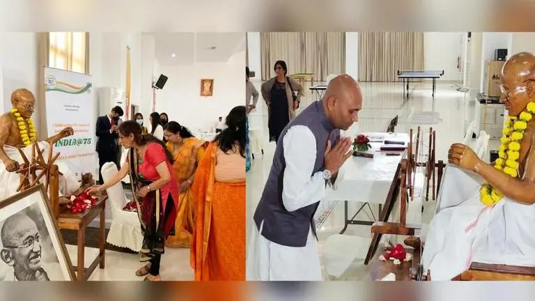 Indian Embassy in Madagascar commemorates Mahatma Gandhi's 152nd birth anniversary Indian Embassy in Madagascar