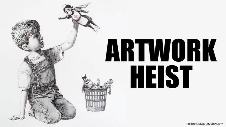 Burglar in hazmat suit tries to steal Banksy's artwork that is a tribute to health workers Burglar