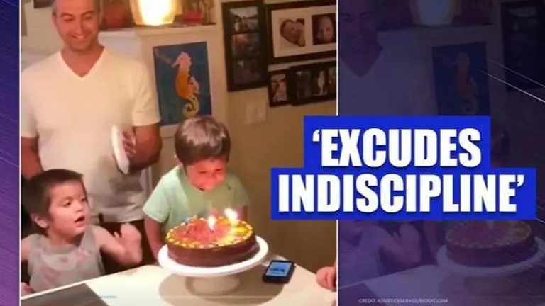 Man schools kid trying to blow out his older brother's birthday candle; Watch Man