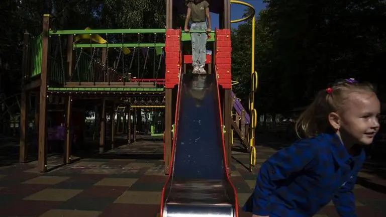 'Bang, bang': Children live and play near Ukraine front line