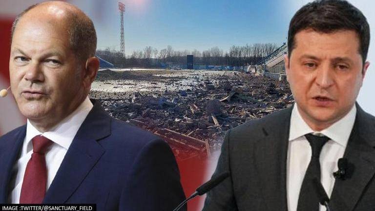 Germany vows to help rebuild ukraine's chernihiv stadium demolished by russian troops