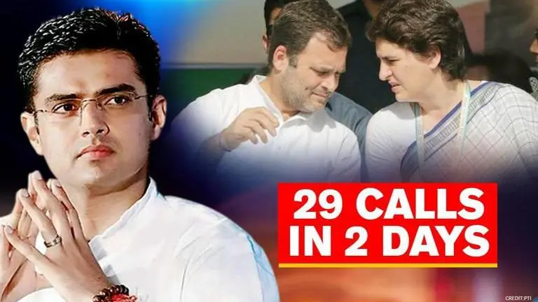 4 calls from Priyanka Vadra, 6 from Chidambaram: Congress frantically dials Sachin Pilot Congress