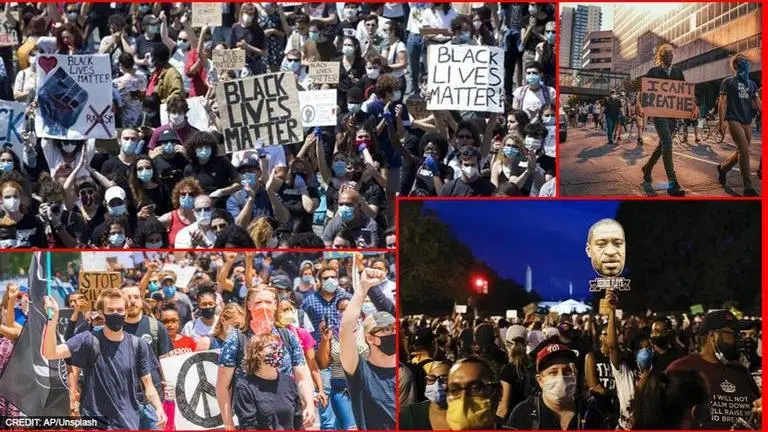 Peaceful demonstration in Washington DC after Trump withdraws National Guard from city Anti-racism protests