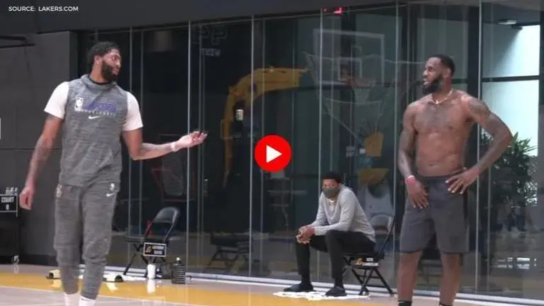 LeBron James, Anthony Davis and rest of the Lakers train together ahead of NBA restart lebron james