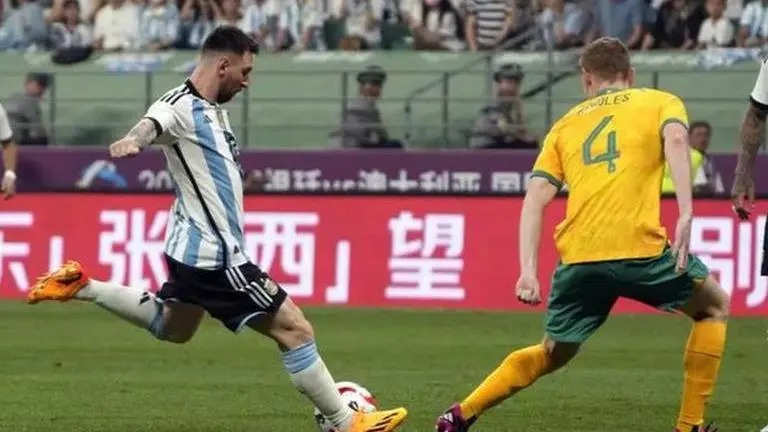 Lionel Messi in action