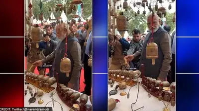 PM Modi 'tries hand at some music' during his surprise visit to Hunar Haat PM Modi