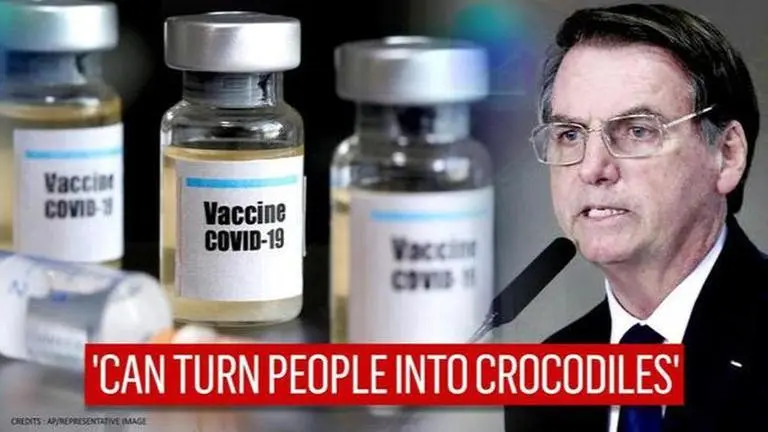 Brazil President Bolsonaro says 'COVID-19 vaccine can turn people into crocodiles' Covid-19 vaccine