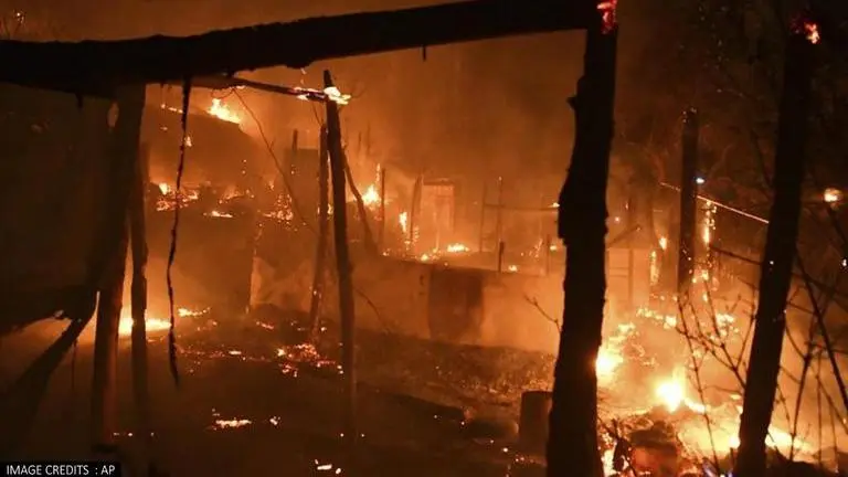 Fire at migrant camp on Greek island of Samos prompts evacuation of refugees Greece
