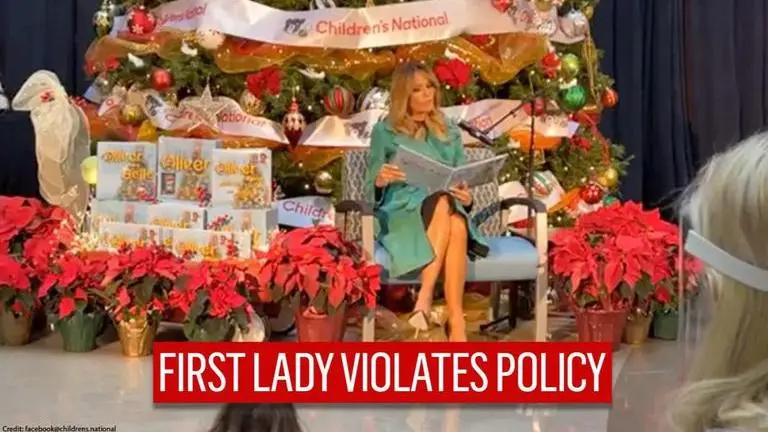 Melania Trump violates hospital policy, removes face mask while reading to kids Melania Trump