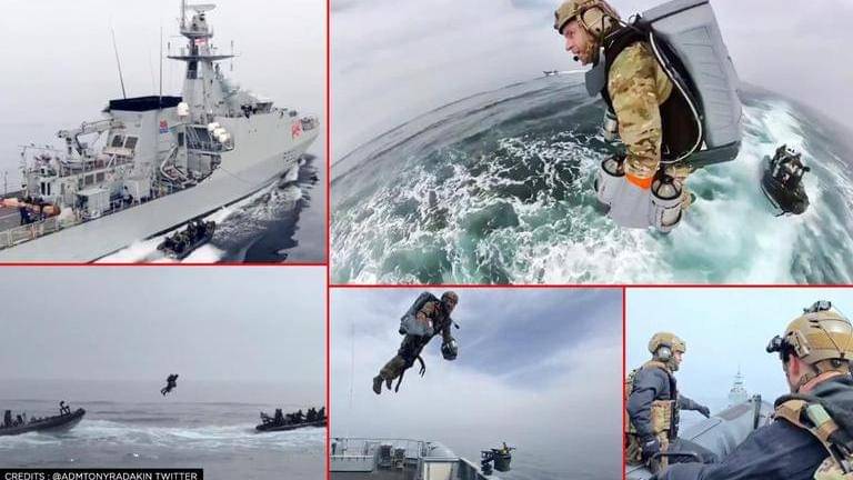 British navy trains staff to use flying suits with jet packs built by 'real-life iron man'