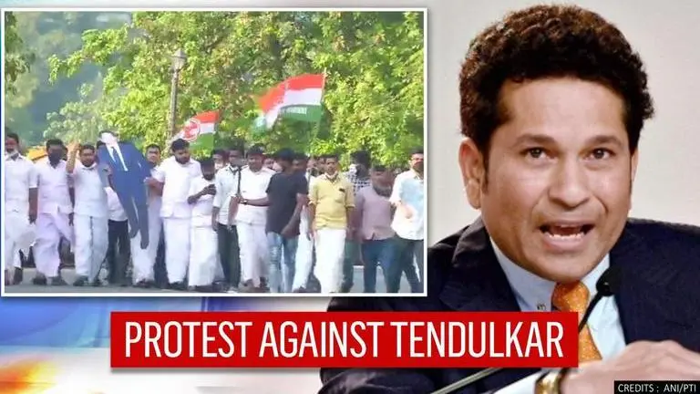 Sachin Tendulkar's poster smeared with oil by Youth Congress over ‘India Together’ Tweet Kerala
