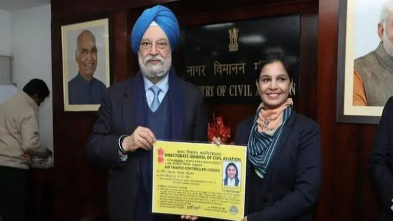 Civil Aviation Min Hardeep Puri hands over DGCA issued licenses to air traffic controller Civil Aviation