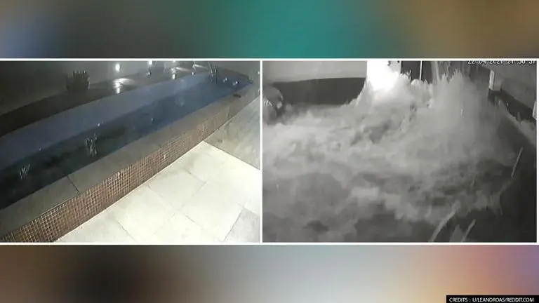 Brazil: Swimming pool crashes into car park, watch terrifying video Image Credits: U/Leandroas/Reddit.com