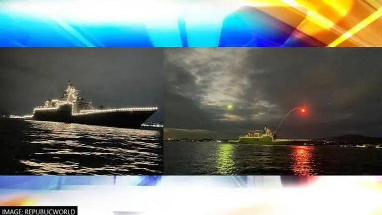 Indian Navy Day 2021 celebrations: Warships lit up near Visakhapatnam's RK Beach; See pics Indian Navy