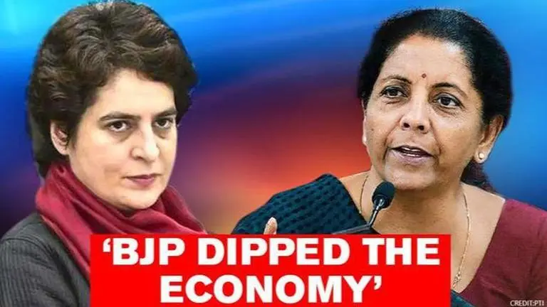 Priyanka Gandhi attacks Centre over GDP; highlights Rahul Gandhi's 'economic tsunami' jibe Priyanka Gandhi