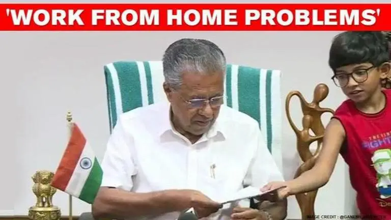 Pinarayi Vijayan's grandson crashes press conference as the Kerala CM works from home Kerala CM