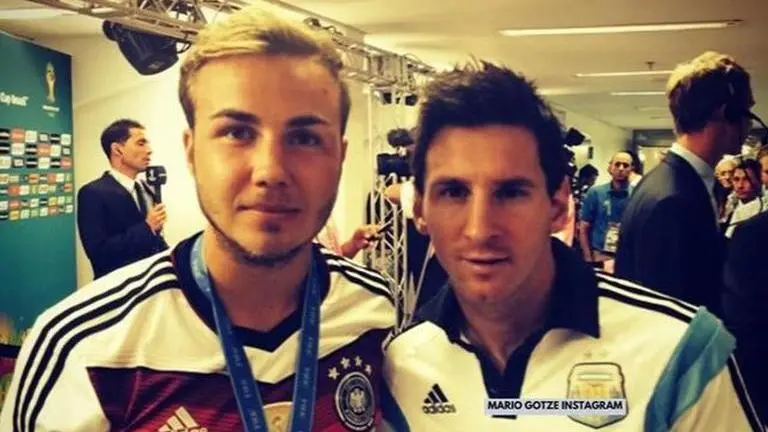 Germany's Mario Gotze requested a picture with Lionel Messi after 2014 World Cup final Mario Gotze