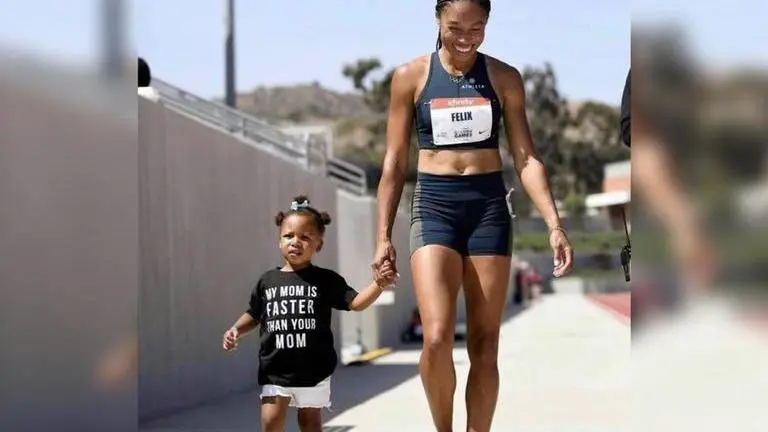 'My mom is faster than yours': T-shirt of 7 Olympic Golds-winner Allyson Felix's daughter Allyson Felix