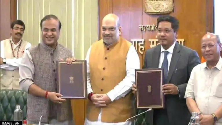 Assam & Meghalaya CMs sign MoU at MHA in Delhi ending 50-year long border disputes Assam