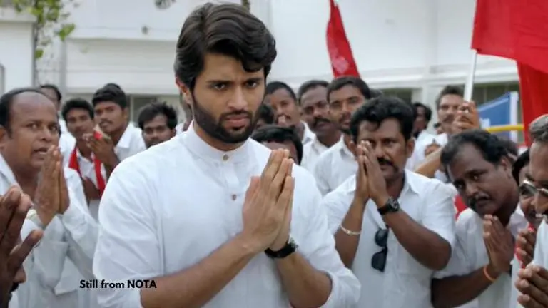 Vijay Deverakonda's 'NOTA', Mahesh Babu's 'Bharat Ane Nenu' & other South political dramas In frame: Vijay Deverakonda, Source: Screen grab from NOTA