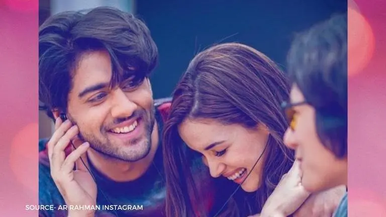 Ehan Bhatt, Tenzin Dalha, Edilsy Vargas shine in THIS still from AR Rahman's '99 songs' In pic: Ehan Bhatt, Tenzin Dalha and Edilsy Vargas; Source: AR Rahman's Instagram