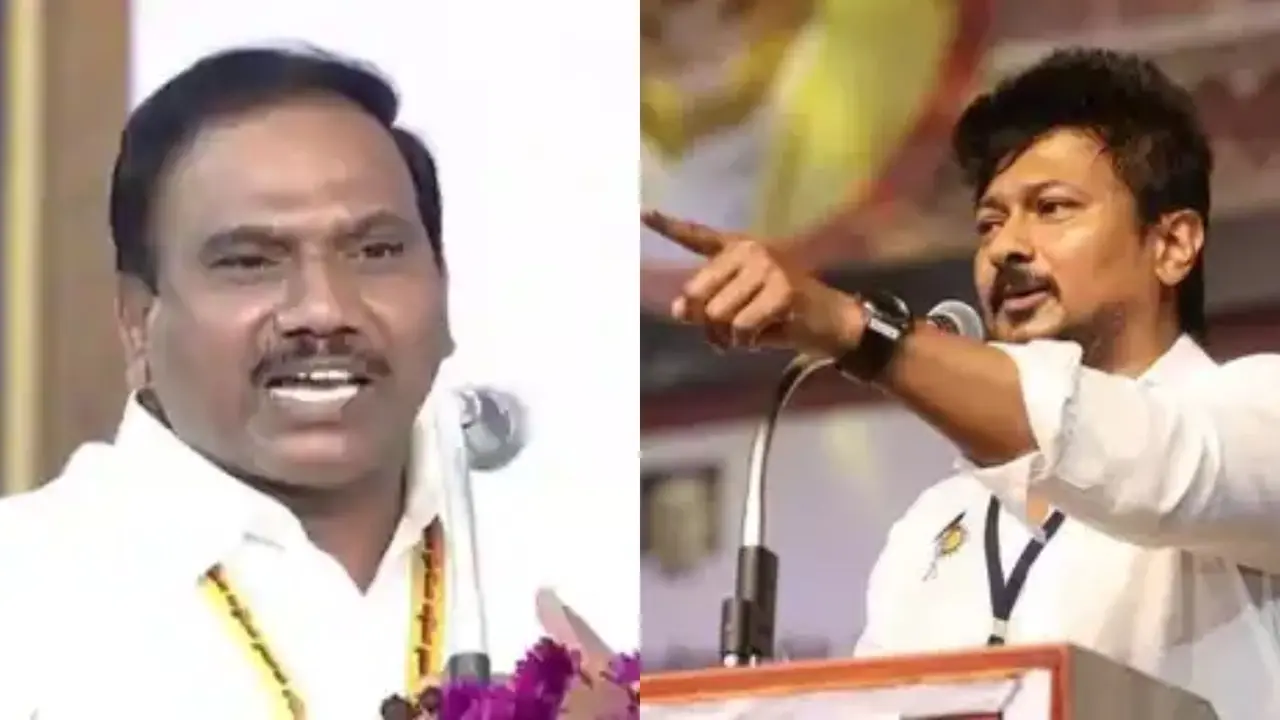 DMK Leaders A Raja and Udhayanidhi Stalin