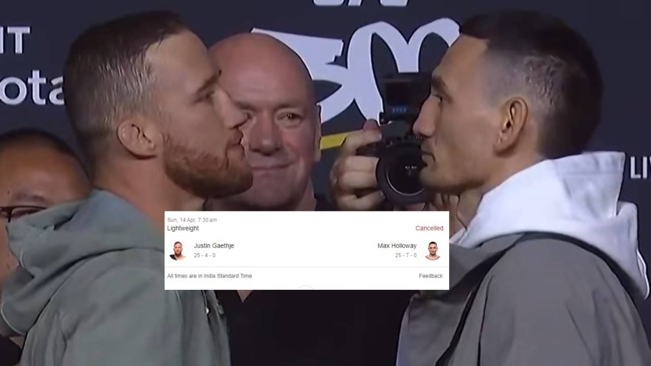 Justin Gaethje vs Max Holloway cancelled? Google info bar shows UFC 300 BMF bout scrapped off