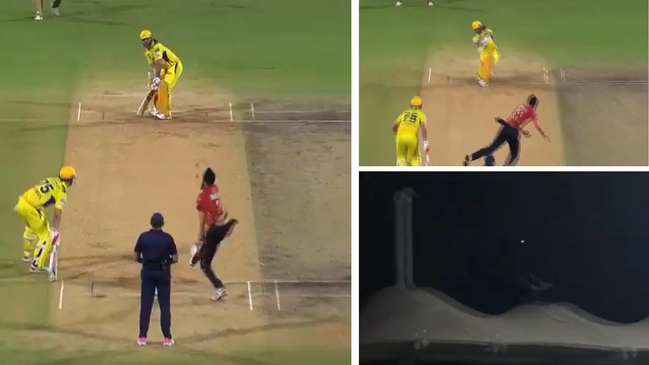 MS Dhoni smashes 6 on Arshdeep Singh