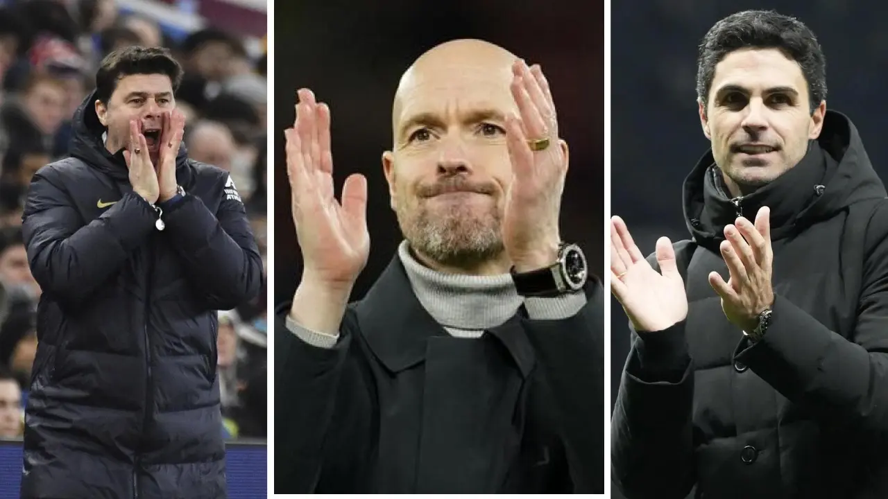 Mauricio Pochettino, Erik ten Hag, and Mikhail Arteta