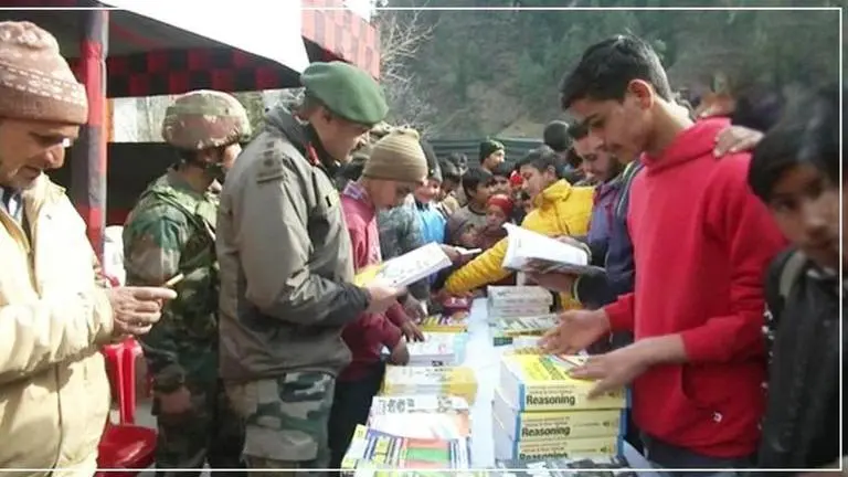 Indian Army distributes competitive exam textbooks to students in Poonch Indian Army
